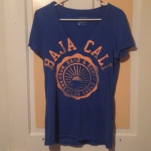 blue american eagle v neck